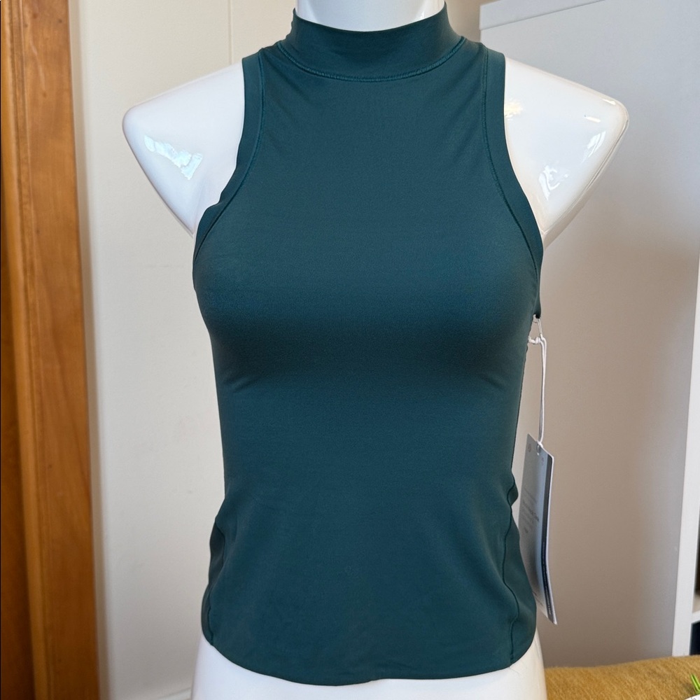 Lululemon NWT Nulu Mock Neck Tank – Storm Teal – Size XS